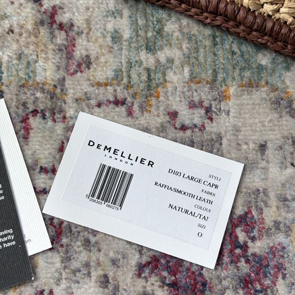 Demellier Large Capri Raffia Tote Bag - Picture 3 of 8